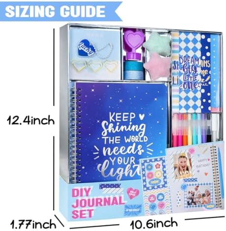 Nollh DIY Journal Kit for Girls – Cute Journal Set for Teen Tween Girls Gifts, Stationary Set, Scrapbook & Diary Supplies Set, Gifts for 8 9 10 11 12 13 14 Year Old Girl - Image 6