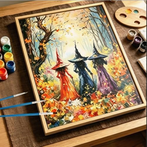 CSZPPQAF Halloween Witch Paint by Numbers Kits for Adults Beginners - Image 5