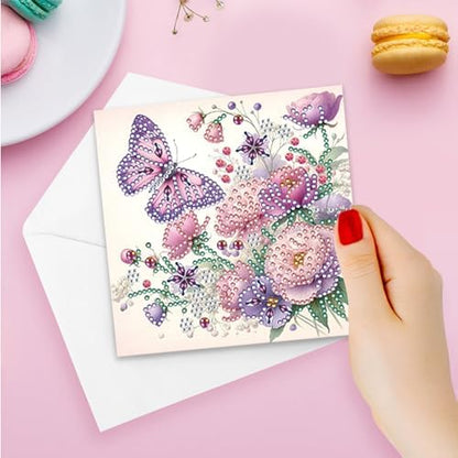 6 Packs Diamond Art Cards Kit, Diamond Painting Greeting Cards with Envelopes, DIY Card Making Kits for Adults, Gifts for Families, Friends, Partners (Butterfly) - Image 4