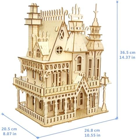 3D Puzzle House, Pre-Cut Dream Villa Model Kit DIY Miniature Dolls House - Image 2