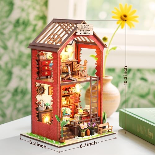Book Nook Kit Magic Shack DIY 3D Puzzle Wooden Dollhouse with LED Lights - Image 2