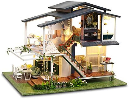 GuDoQi DIY Miniature Dollhouse Kit, Tiny House kit with Music, Miniature House Kit 1:24 Scale Monet Garden, Great Handmade Crafts Gift for Birthday Christmas Day by GuDoQi