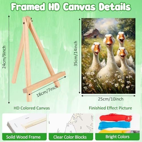 MAXBYE Animals Framed Paint by Numbers Kits for Adults with Wooden Easel, Easy Adult Paint by Number Kits on Canvas, DIY Oil Paintings for Beginners Gift Home Wall Decor 10×14 Inch - Image 3