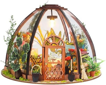 DIY Miniature House Kit, DIY Book Nook with LED Light | 3D Puzzles for Adults and Teens, Tiny Greenhouse Building Kits for Bookshelf Decor, Relaxing Gift for Craft Lovers | Starry Garden by Soothee
