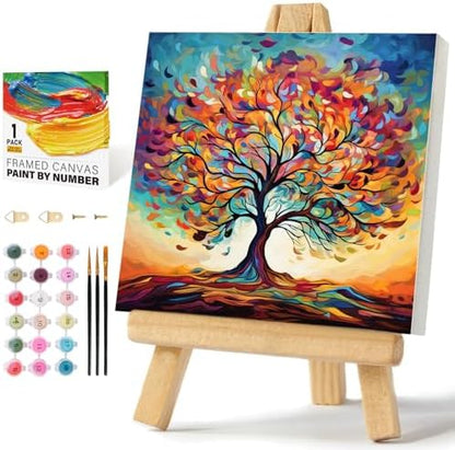 Framed Paint by Numbers Kit for Adults Beginners, Tree of Life by Offito