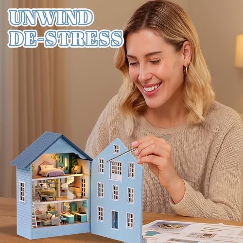 Kisoy Romantic and Cute Dollhouse Miniature DIY House Kit Creative Room Perfect DIY Gift for Friends, Lovers and Families (Molan House) - Image 3
