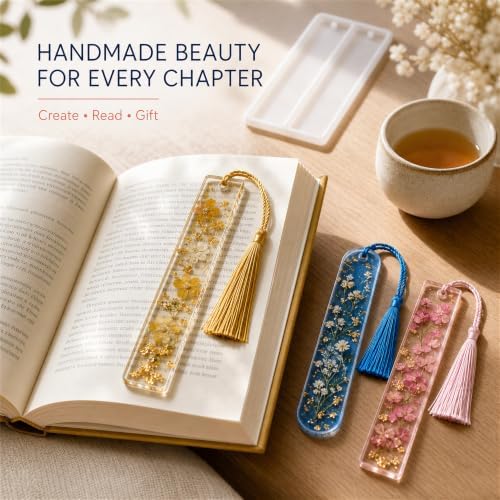 25-Cavity Bookmark Molds for Epoxy Resin,Bookmark Resin molds with Tassels - Image 3