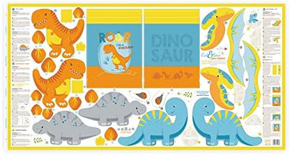 kullaloo Sewing kit for Kids Beginners - DIY Craft for Girls & Boys - Cut & Sew Fabric Panel Dinosaur (Dino Friends) - Image 3