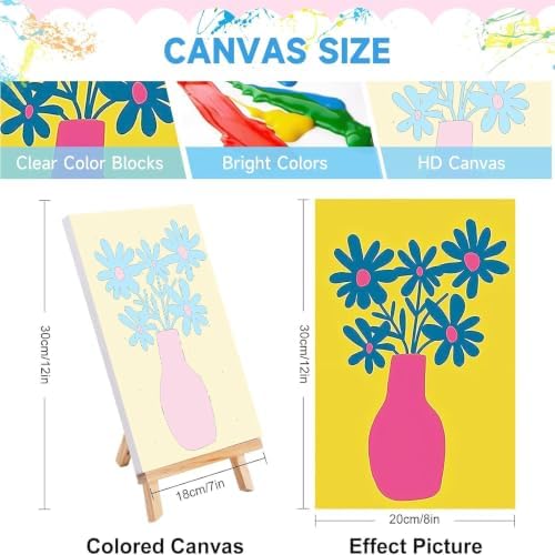 JULOUYN 4 Pack Flowers Paint by Numbers Kit for Adults with Framed 8x12in - Image 2