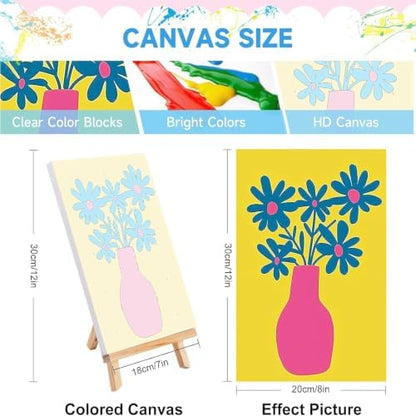 JULOUYN 4 Pack Flowers Paint by Numbers Kit for Adults with Framed 8x12in - Image 2