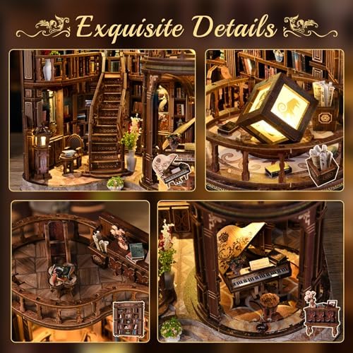 SUNNINO Book Nook Kits for Adults, Miniature Dollhouse Kit Bookshelf Decor - Image 5