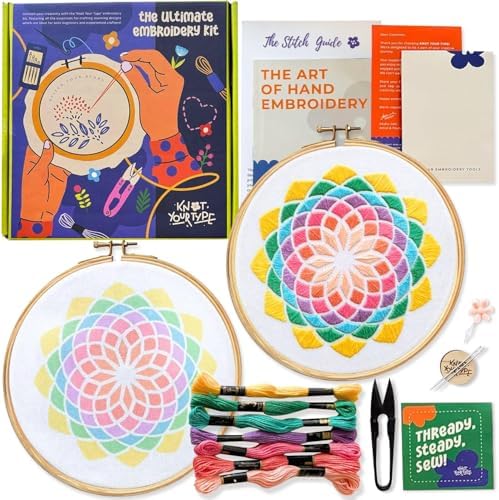 KNOT YOUR TYPE Stitch by Colours DIY Embroidery Kit for Beginners | Hand Embroidery Kit with All Stitching Materials | Perfect Art & Craft Gift Set, Stitching Kit for Adults - Image 2
