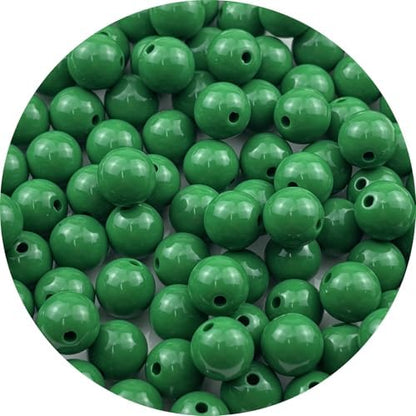 100pcs Acrylic Round Beads for Crafts 12mm Resin Candy Color Spacer Beads with Hole for Jewelry Making Sewing Crafts Decoration Necklaces Bracelets Earrings Supplies(Dark Green) by Unknown