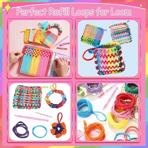 REENLIV 504 PCS Weaving Loom Loops Refill for 6-12 Inch Potholder Loom kit Toys, Elastic DIY Arts and Crafts Loops Supplies for Kids Beginners, Perfect Christmas & Birthday Gifts for 5-13 Year Girls. - Image 4