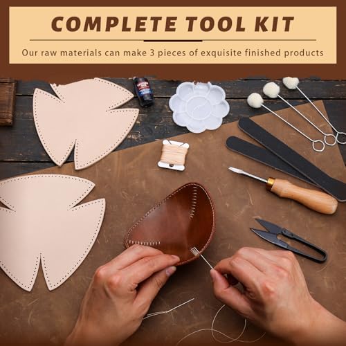 CBHGFEA Leather Crafting Kit, Vegetable Tanned Leather Tray Kit (S, M, L) - Image 3