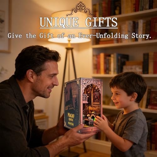 OZJAY Book Nook Kit, Magic Castle Bookstore 3D Wooden Puzzles for Adults - Image 7