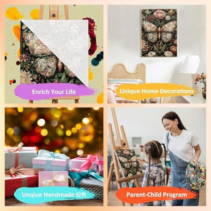 Framed Paint by Numbers Kit for Adults with Wooden Easel, Butterfly, 16x20 inch - Image 7