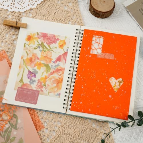 50 Sheets Orange Scrapbook Paper Textured Mesh Fabric Assorted - Image 4