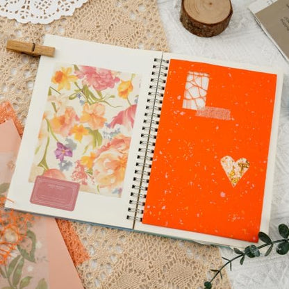 50 Sheets Orange Scrapbook Paper Textured Mesh Fabric Assorted - Image 4