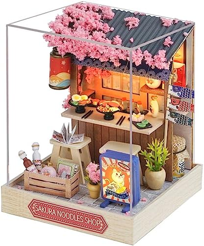 Lannso DIY Dollhouse Miniature Kit, Doll House Kit with Dust Proof Cover, Mini Handmade Wooden Dollhouse Toys for Adult Gift(QT41) by MiniatureDollhouses
