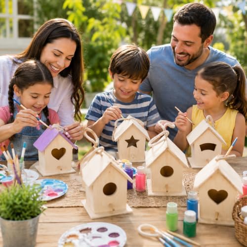 12 Pack DIY Bird House Kits for Kids to Paint, Unfinished Wooden Birdhouse - Image 5