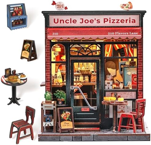 CUTEBEE Book Nook Kit, DIY Miniature Dollhouse Kit, Pizza Shop Booknook by CUTEBEE
