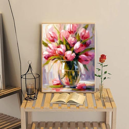 Nancency DIY Paint by Number for Adults,Painting Kits for Adult,Color by Numbers,Paint by Number Canvas Crafts Watercolor for Beginner Room Decor (Flower) - Image 7