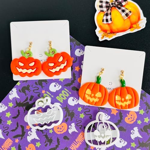 Xaekicr Halloween Polymer Clay Cutters Set – 8pcs Halloween Clay Cutters for Polymer Clay Jewelry, Clay Earring Cutters and Molds – Pumpkin, Tombstone, Witch Hat Clay Tools for DIY Crafts - Image 6