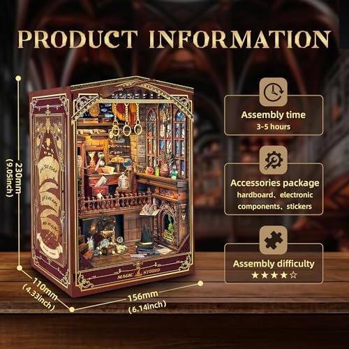 Book Nook Kit DIY Miniature House 3D Wooden Puzzle - Magic Studio - Image 4
