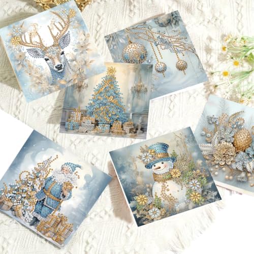 DDGYP 6 Pack Christmas Diamond Art Cards for Adults with Envelopes - Image 5