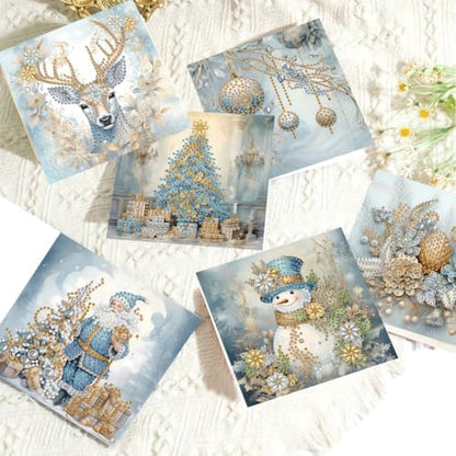 DDGYP 6 Pack Christmas Diamond Art Cards for Adults with Envelopes - Image 5