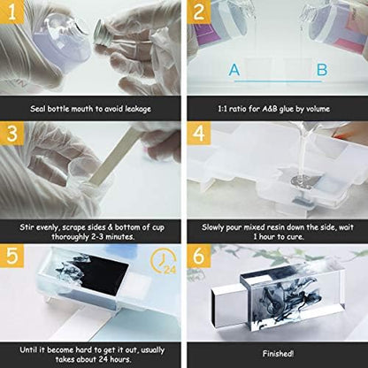 32oz Epoxy Resin Kit, Crystal Clear, Self-Leveling, Easy 1:1 Mix - Image 5