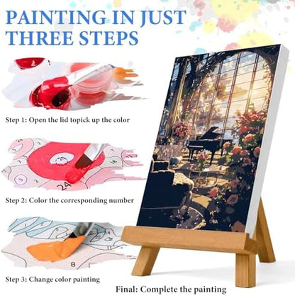PRASIO Paint by Numbers Kit for Adults Beginner, Flower Landscape Adult Paint by Number Kits, DIY Acrylic Paint by Numbers Kit for Adults Canvas for Home Decor Gift 16x20 Inch - Image 5