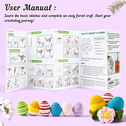 Inscraft Crochet Yarn Kit for Beginners Adults & Kids, Includes 1650 Yards 30 Colors Acrylic Skeins, Hooks, Purple Bag etc, Make Amigurumi & Crocheting Projects, Starter Set for Professionals - Image 5