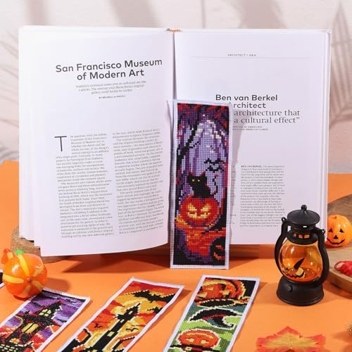 ORIGACH 6 Set Halloween Cross Stitch Bookmark Kit for Beginner - Image 6
