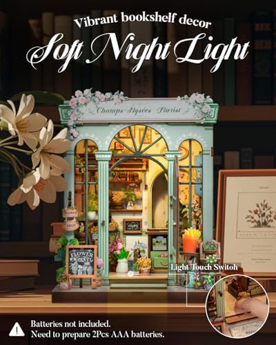 Cutefun Book Nook Kit - DIY Miniature Dollhouse Kit for Adults and Teens, French Flower Shop Mini House Building Kit with LED, 3D Wooden Puzzle for Beginner Creative Gifts (Champs-Élysées Florist) - Image 3