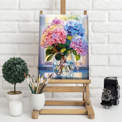 Natuyalo Paint by Numbers Kit for Adults Framed - Colorful Flowers Paint by Number on Canvas with Frame, Vase DIY Acrylic Painting by Number Ideal Gift Home Wall Decor (12x16 Inch) - Image 2