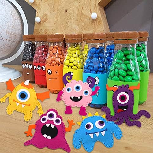 CiyvoLyeen Kids Sewing Kit Crafts – Little Monsters Felt Plush DIY Craft Adopt A Monster Educational Sewing Set for Kids Beginner Craft Kit Set of 8 - Image 6