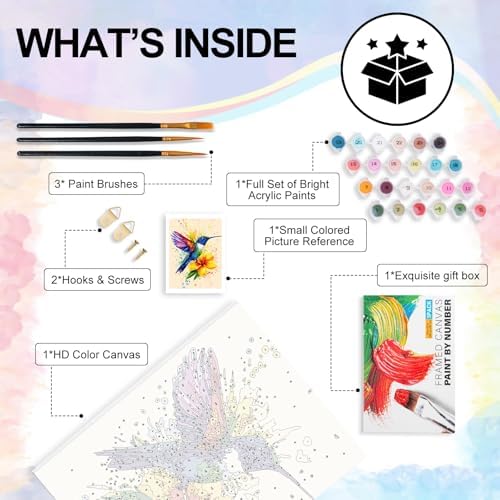 Yezavesu Hummingbird Framed Paint by Numbers Kit for Adults Beginner - Image 4