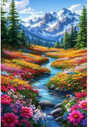KICHANG Landscape Paint by Numbers Kit for Adults Beginner (Without Frame) by KICHANG
