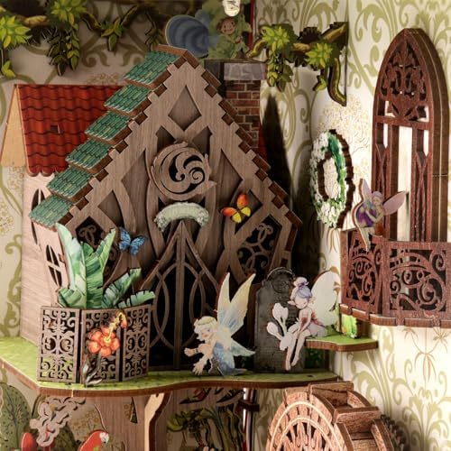 DIY Miniature House Kit, Mini House Building Kit, DIY Book Nook Kit, Tiny Model House for Adults to Build, Beginner 3D Wooden Book Nook, for Family Friends (Hidden Realm-A) - Image 6