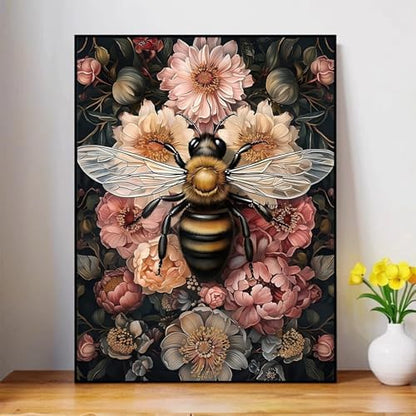 Framed Paint by Numbers Kit for Adults with Wooden Easel, Bee, 16x20 inch - Image 3