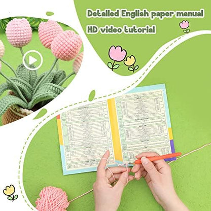 kgxulr Crochet Kit, Tulip Crochet Kit for Beginners, Knitting Kit - Image 3