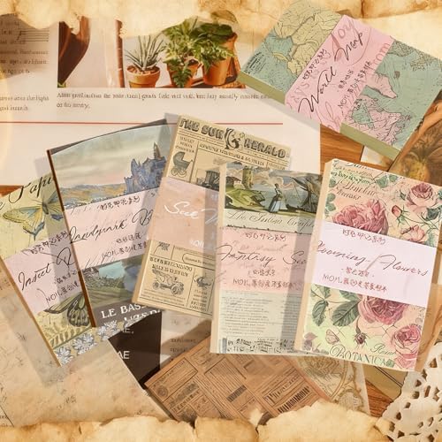 60 Sheets Junk Journal Ephemera Kit, 30 Unique Vintage Scrapbook Paper Patterns for Bullet Journal, Planner Supplies, 3x2 inch (80x50mm) Collage Material (Retro Style) - Image 5