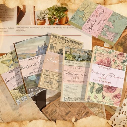 60 Sheets Junk Journal Ephemera Kit, 30 Unique Vintage Scrapbook Paper Patterns for Bullet Journal, Planner Supplies, 3x2 inch (80x50mm) Collage Material (Retro Style) - Image 5