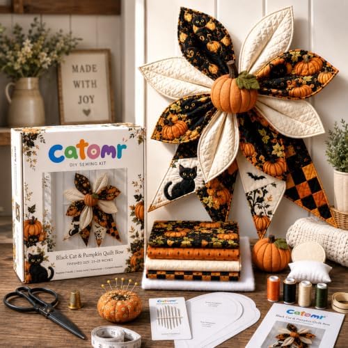 Trqups DIY Large Patchwork Bow Sewing Kit Farmhouse Fabric Folded Flower，#D by Unknown