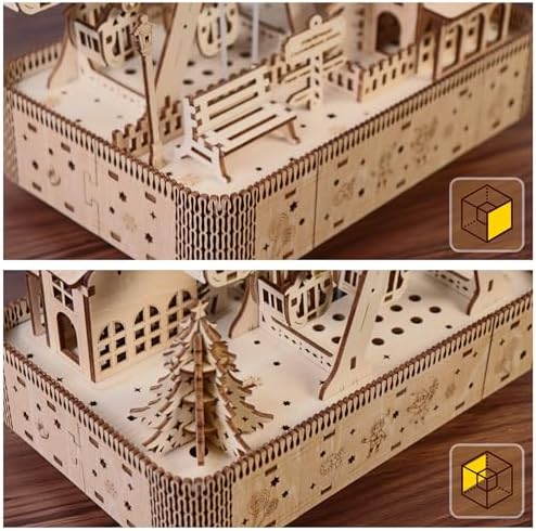 3D Wooden Puzzle for Adults, Musical Ferris Wheel with LED Lights - Image 6