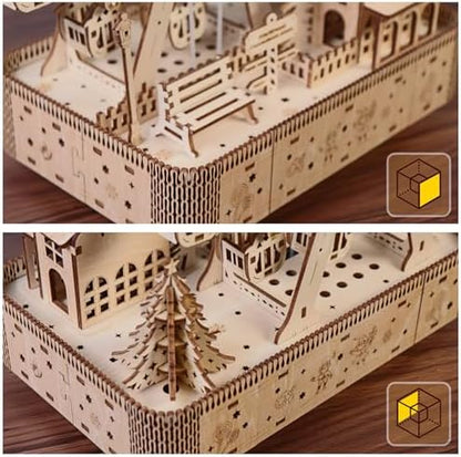 3D Wooden Puzzle for Adults, Musical Ferris Wheel with LED Lights - Image 6