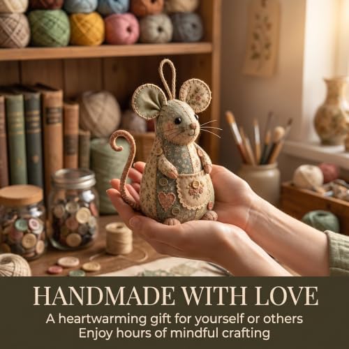 Odetina Patchwork Mouse DIY Sewing Kit, Handmade Craft Ornament Set (B2) - Image 4