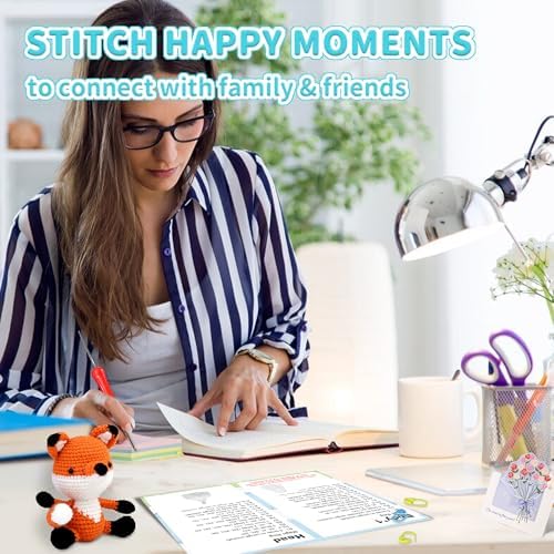YAMAXIN Fox Crochet Kit for Beginners-Fox Animal Easy Learn to Starter Amigurumi Knitting Kit and Yarn Craft Kits for Adults DIY with Step-by-Step Video Tutorials - Image 4
